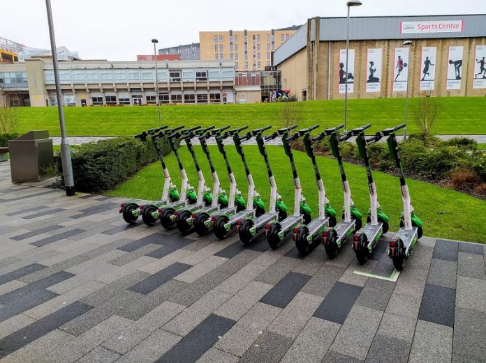 The trial version of the Salford e-scooter also extends to MediaCity - and key employees can drive for free

