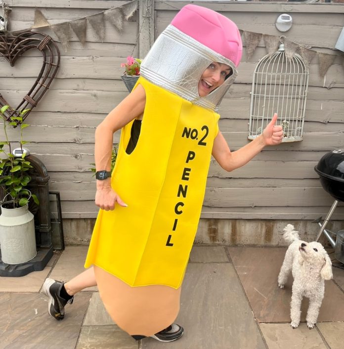 Salford art teacher aims to beat marathon world record dressed as pencil for St Ann's Hospice

